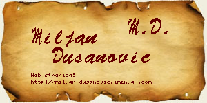 Miljan Dušanović vizit kartica
